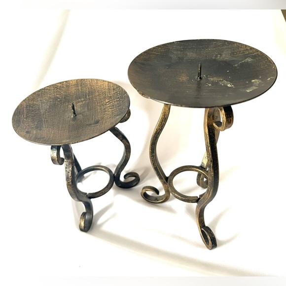 Vintage Brass Candle Holders- set of 2 - Picture 1 of 7